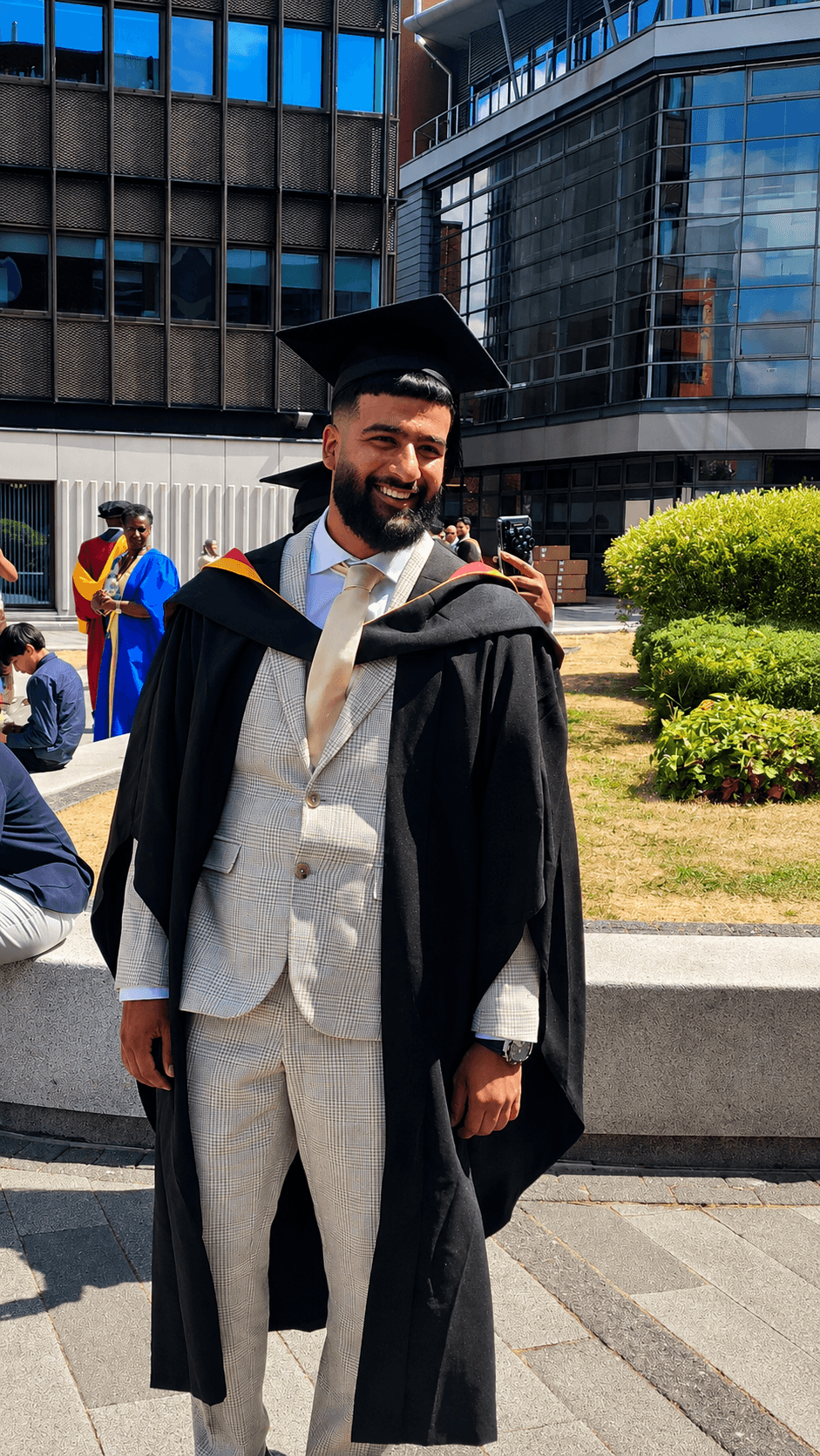 Qasim Shah at his University of Wolverhampton graduation